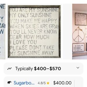 Sugarboo You are my sunshine original wooden print.